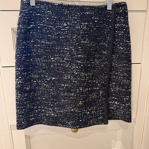 Adam Lippes Black and Cream Tweed Skirt